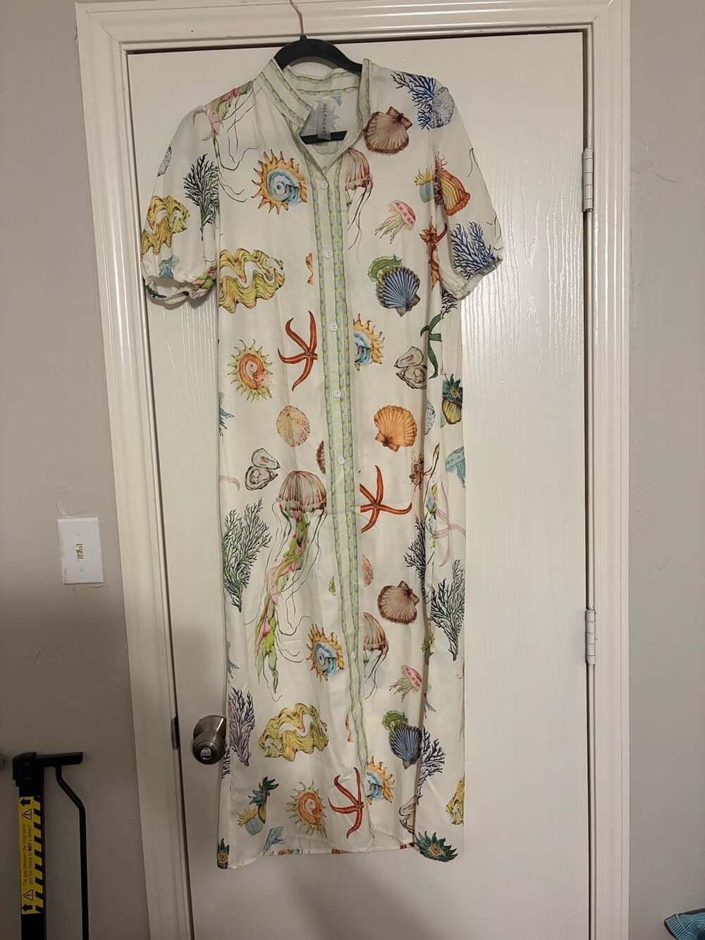 Halfheart Sea Life Print Shirt Dress Size S Maxi CD0914A